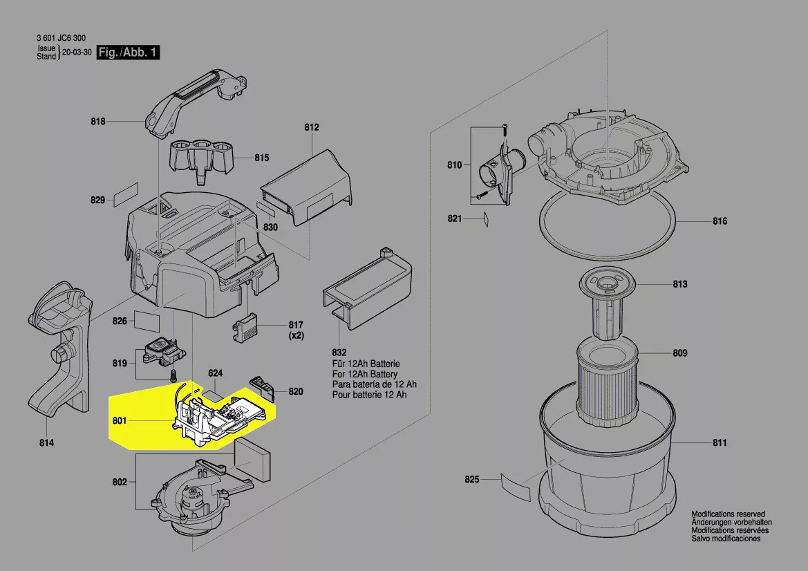 Platine électronique réf. 1 600 A01 1G2 Bosch